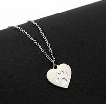 Dog Paw Heart Necklace