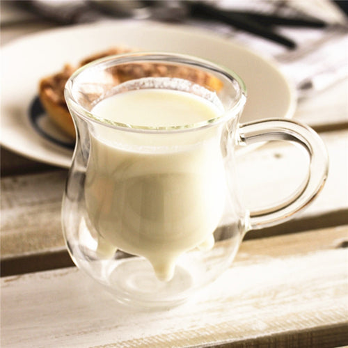 Transparent Handmade Double-layer Cow Milk Glass