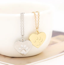 Dog Paw Heart Necklace